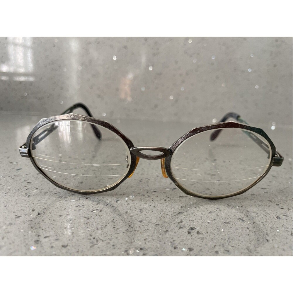 Vintage First Lady Japan Eyeglasses Frames ONLY 5 1/4 Full Rim 52-20 oval metal